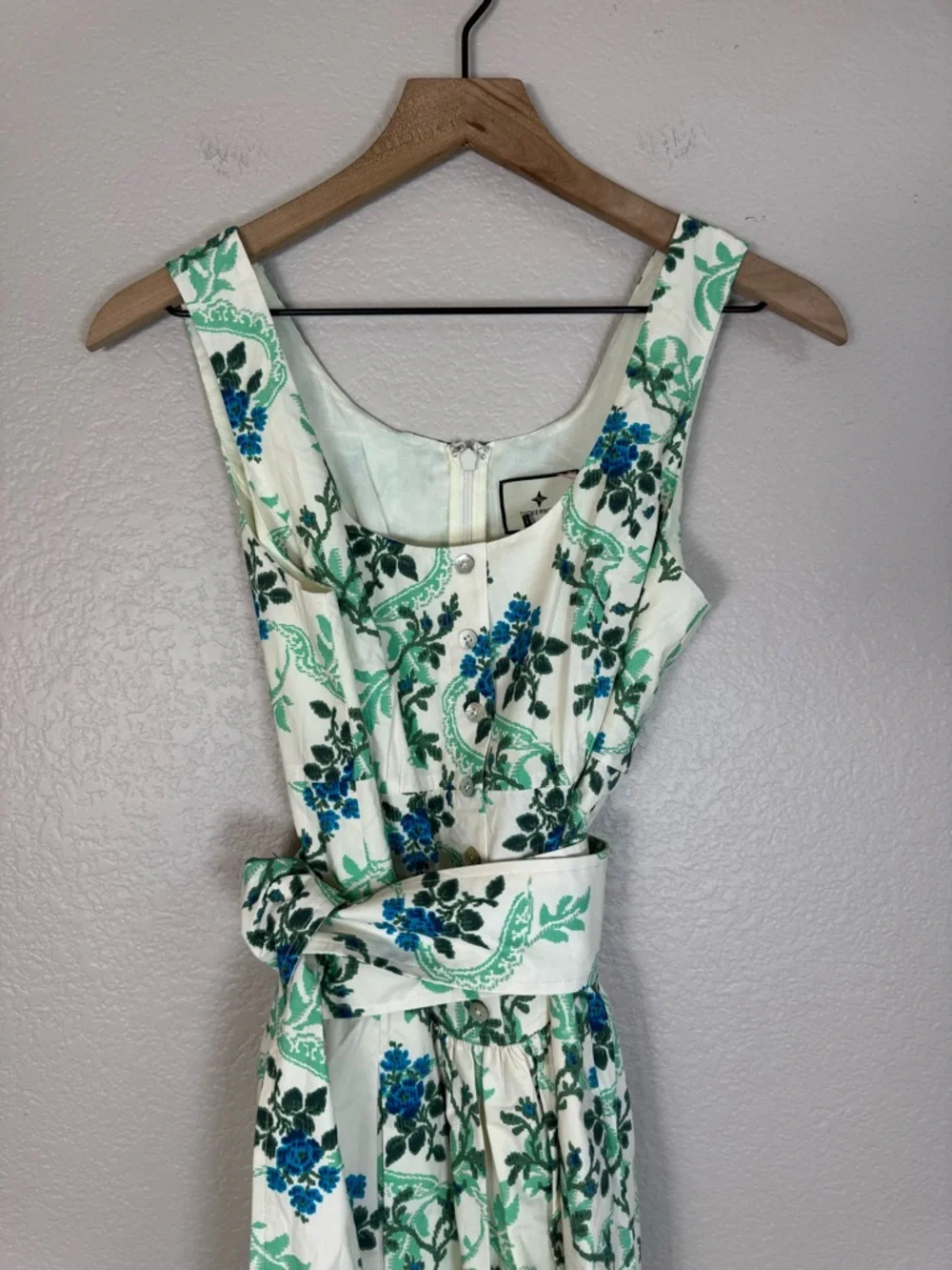 Tuckernuck Sophie Midi Dress Cerulean Vine in Victorian Lattice Floral NEW $328 - Picture 9 of 15